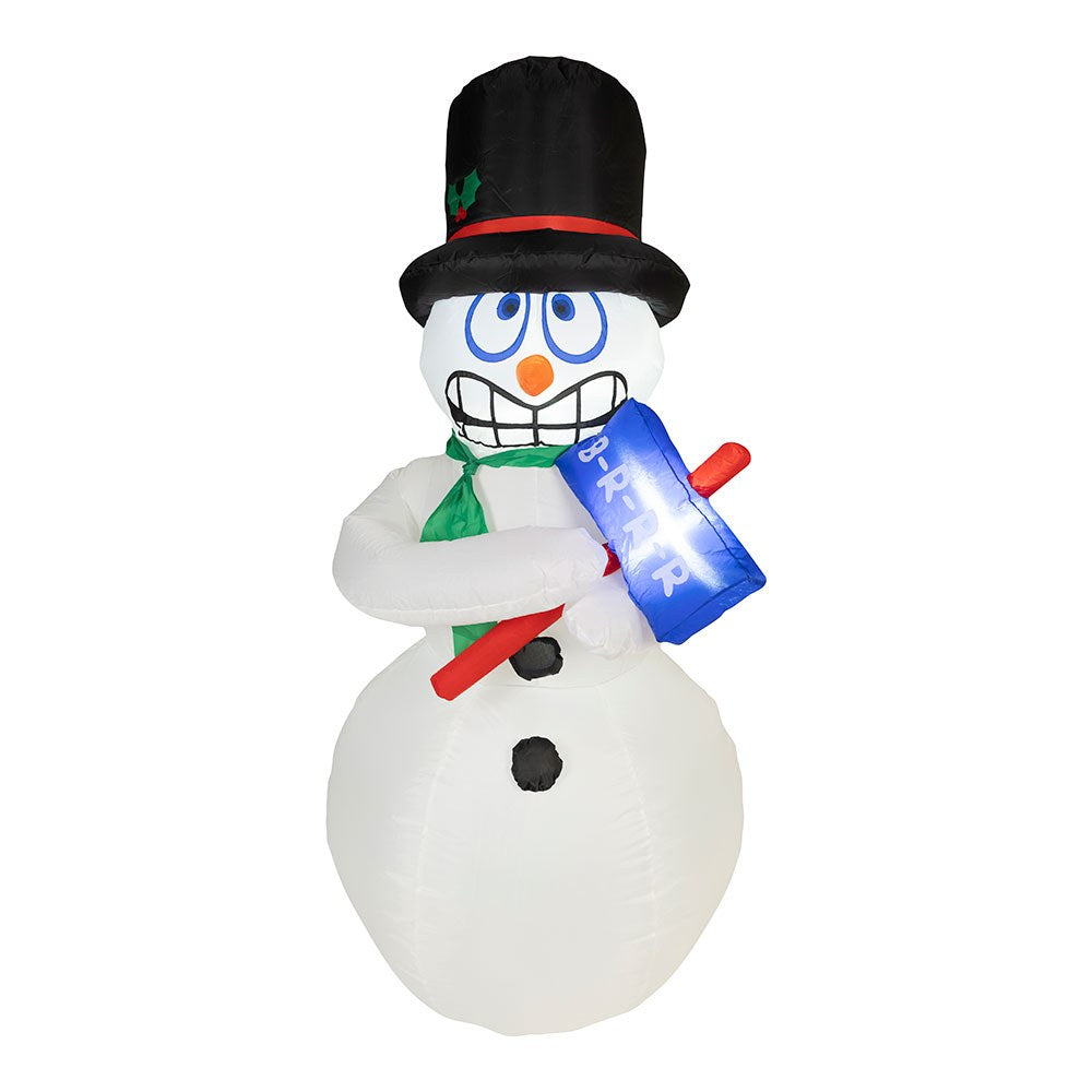 Figura inflável para exterior, boneco de neve com luz e movimento, 3 leds, branco frio, 80 x 70 x 175 cm_0