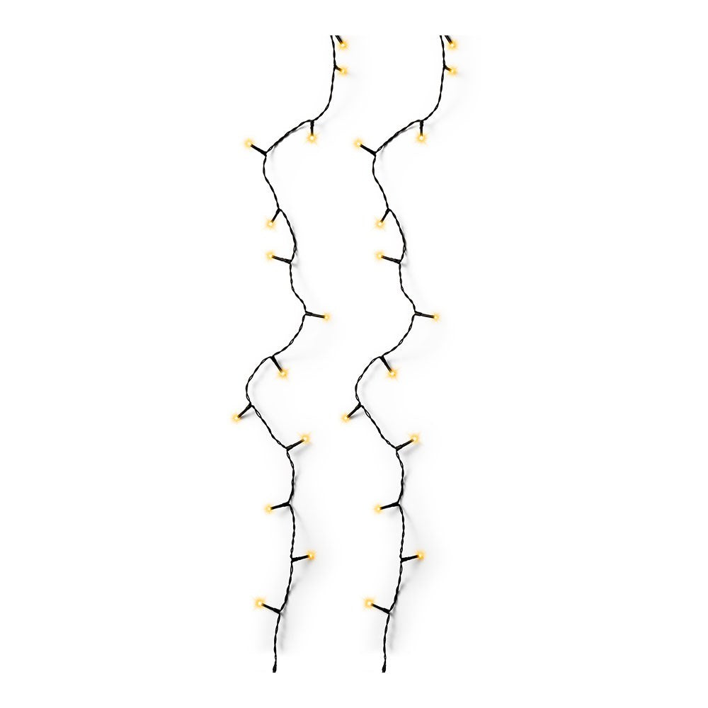 Cordão de luzes led multifuncionais para exterior, 8 funções, 180 leds, luz quente clássica, cabo preto, 13,5 m_0