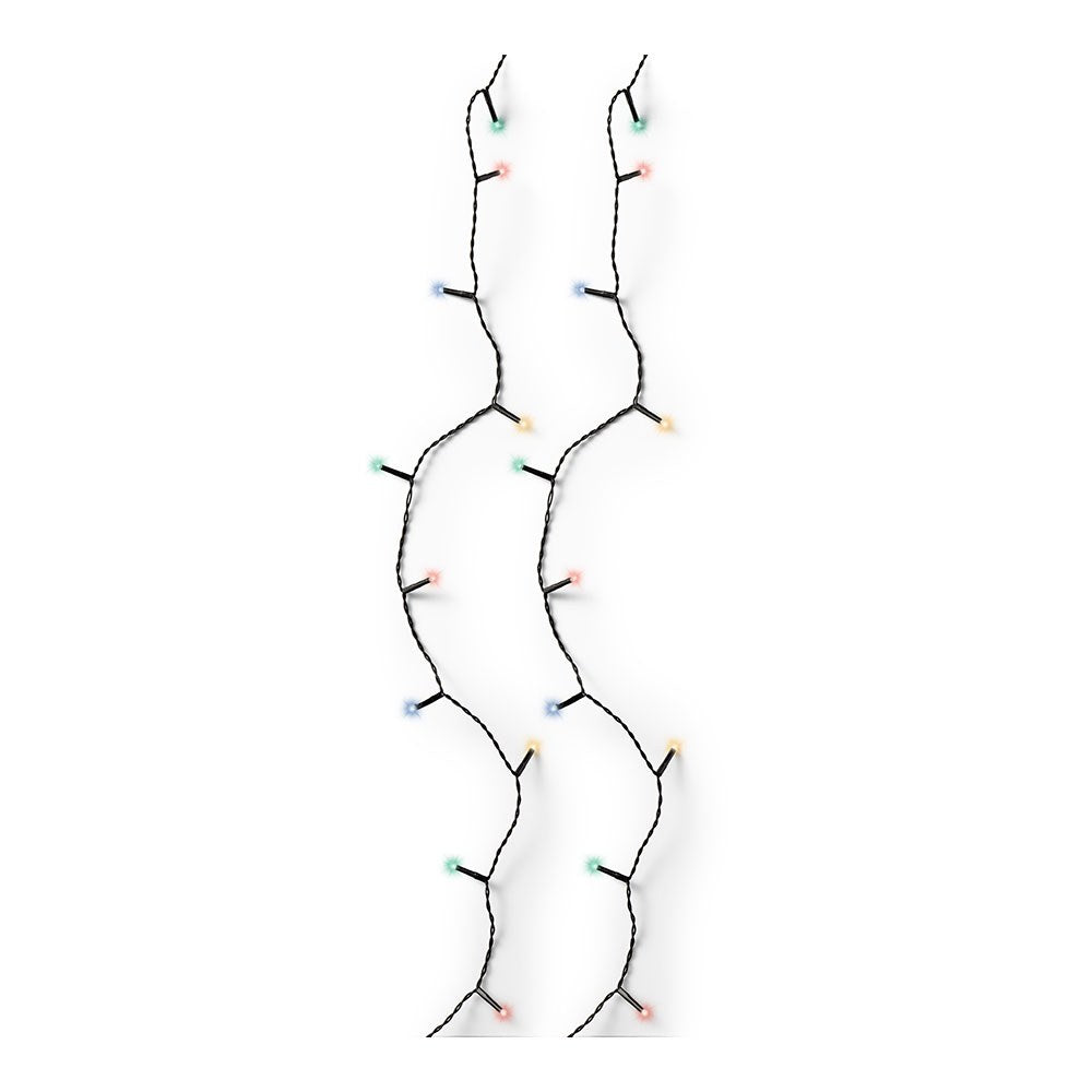 Cordão de luzes led multifuncionais para exterior, 8 funções, 240 leds, multicolorido, cabo preto, 18 m_0