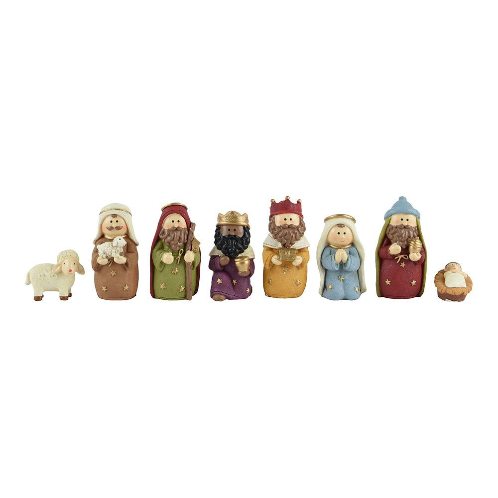 Presépio em poliresina, 8 figuras._0