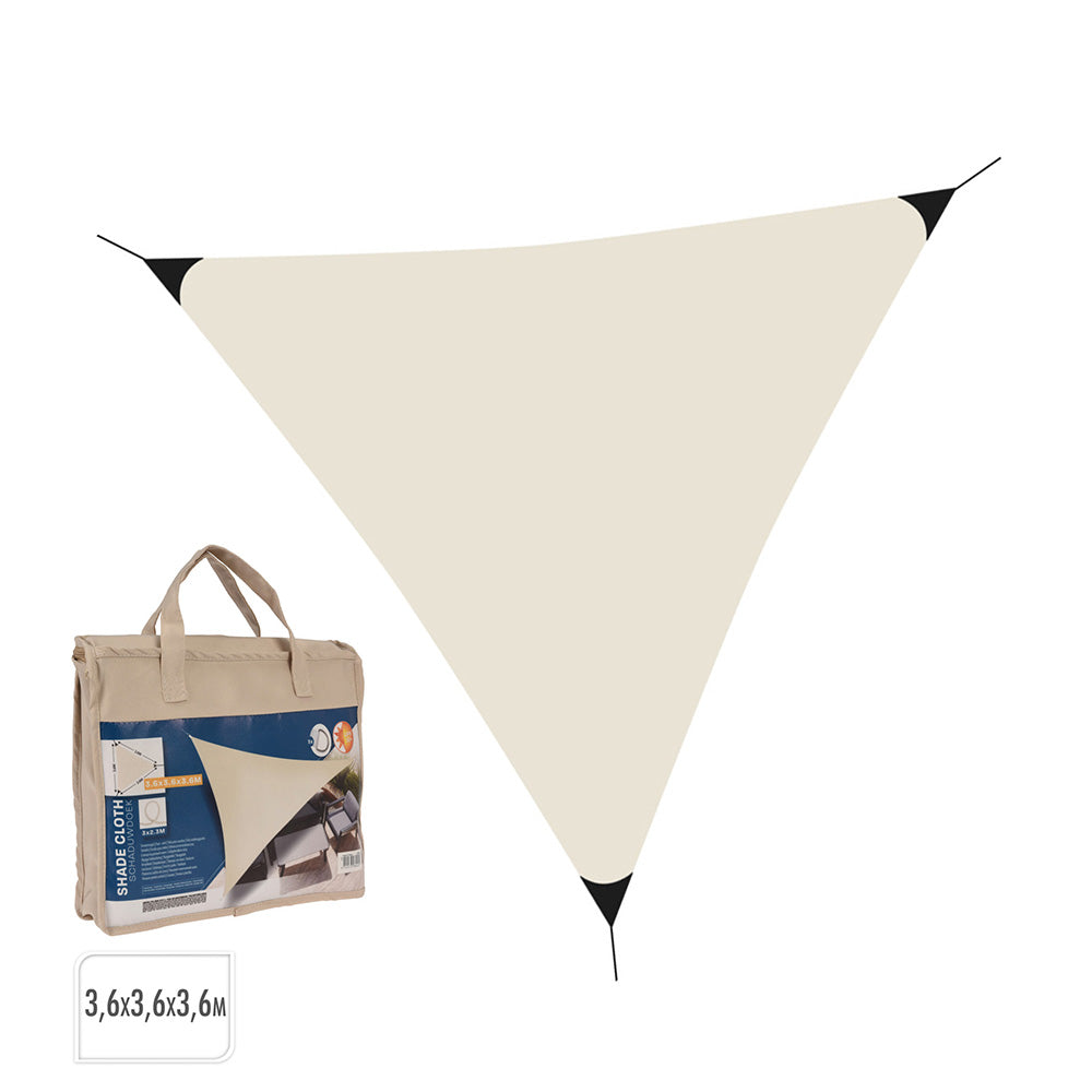 Toldo vela triângulo cor creme 3,60 x 3,60 x 3,60 m_0