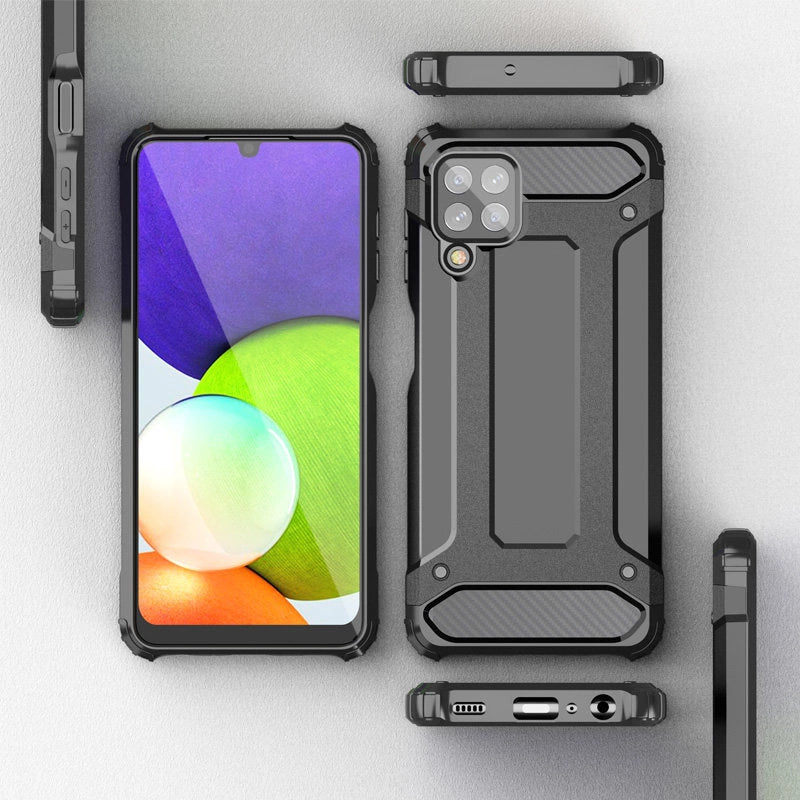 Hybrid Armor Case Tough Rugged Cover for Samsung Galaxy A22 4G blue_3