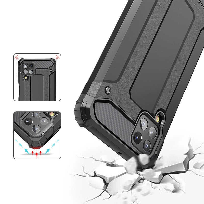 Hybrid Armor Case Tough Rugged Cover for Samsung Galaxy A22 4G blue_4