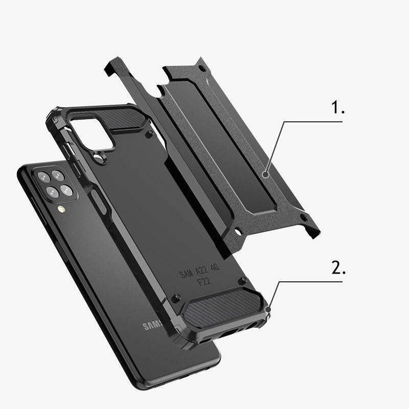 Hybrid Armor Case Tough Rugged Cover for Samsung Galaxy A22 4G blue_5