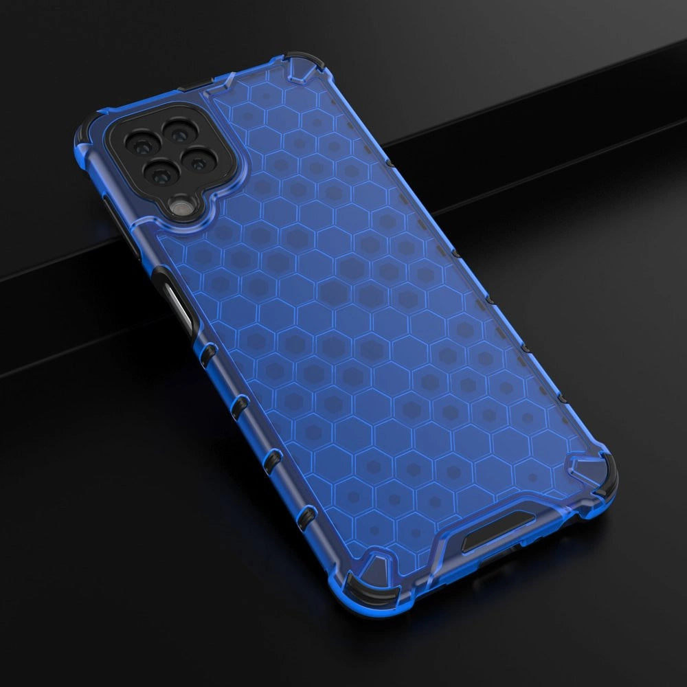 Honeycomb Case armor cover with TPU Bumper for Samsung Galaxy A22 4G blue_13