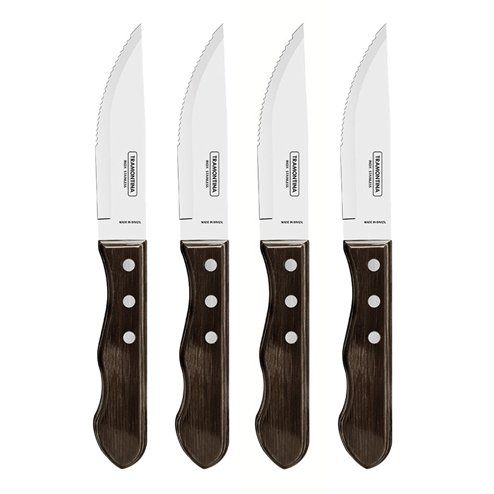 Jogo de facas jumbo 4 peças polywood castanho 12,7cm tramontina_0