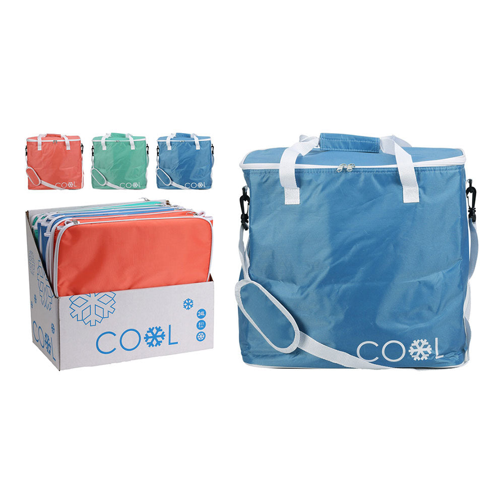 Cooler tipo bolsa isotérmica de 24 l, acabamento branco, várias cores_0