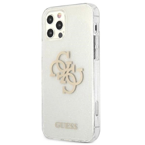 Guess GUHCP12LPCUGL4GTR iPhone 12 Pro Max 6.7" transparent hard case Glitter 4G Big Logo_1