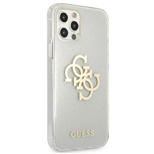 Guess GUHCP12LPCUGL4GTR iPhone 12 Pro Max 6.7" transparent hard case Glitter 4G Big Logo_3