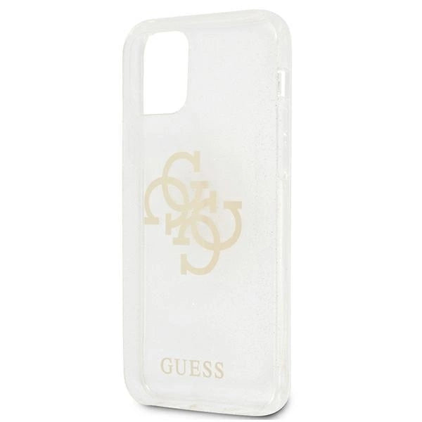 Guess GUHCP12LPCUGL4GTR iPhone 12 Pro Max 6.7" transparent hard case Glitter 4G Big Logo_5
