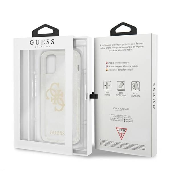 Guess GUHCP12LPCUGL4GTR iPhone 12 Pro Max 6.7" transparent hard case Glitter 4G Big Logo_7