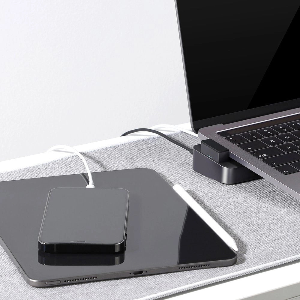 Joyroom HUB S-H121 USB-C - USB-A 3.0 / RJ45 / HDMI / USB-C / Thunderbolt cradle for MacBook Pro - gray_10