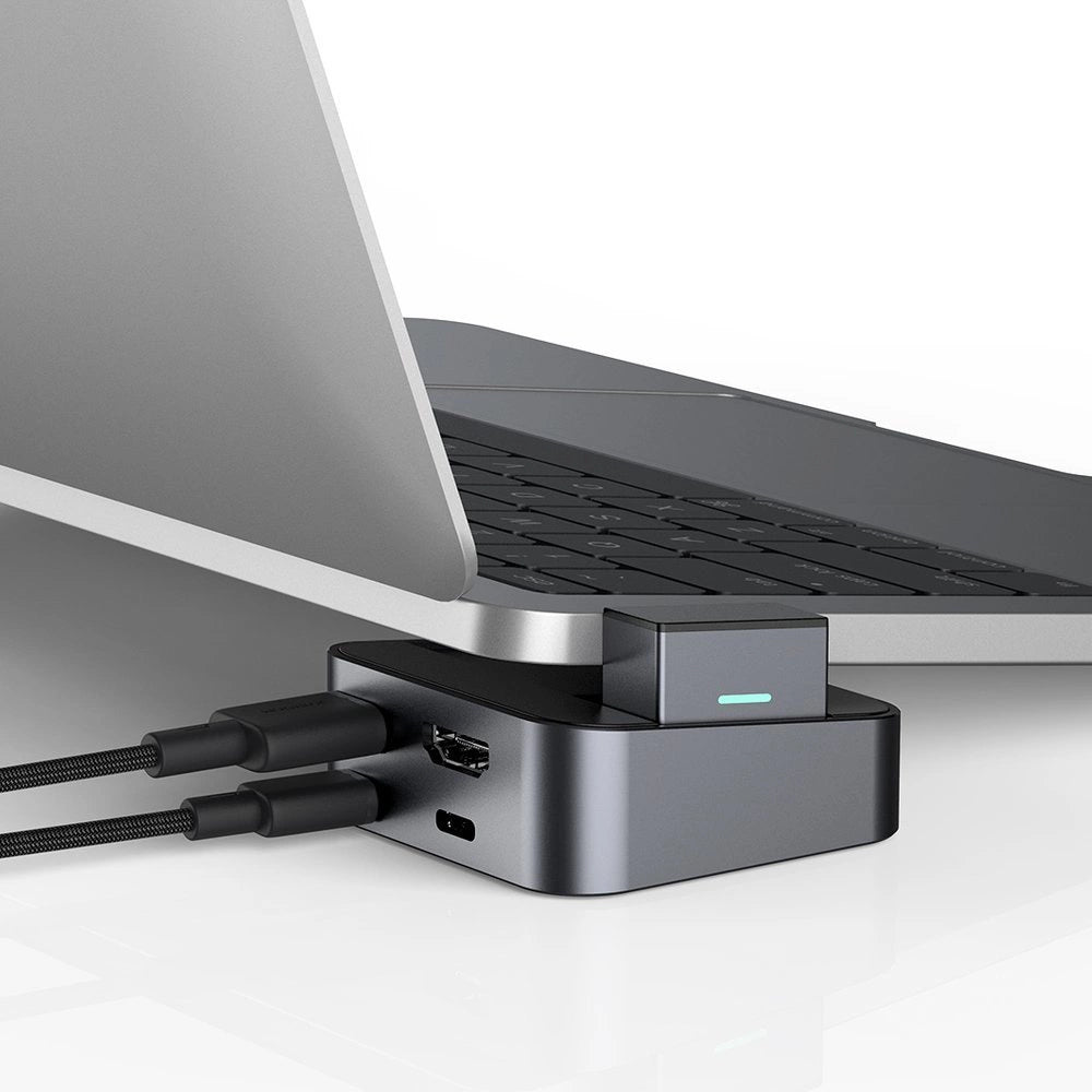 Joyroom HUB S-H121 USB-C - USB-A 3.0 / RJ45 / HDMI / USB-C / Thunderbolt cradle for MacBook Pro - gray_11