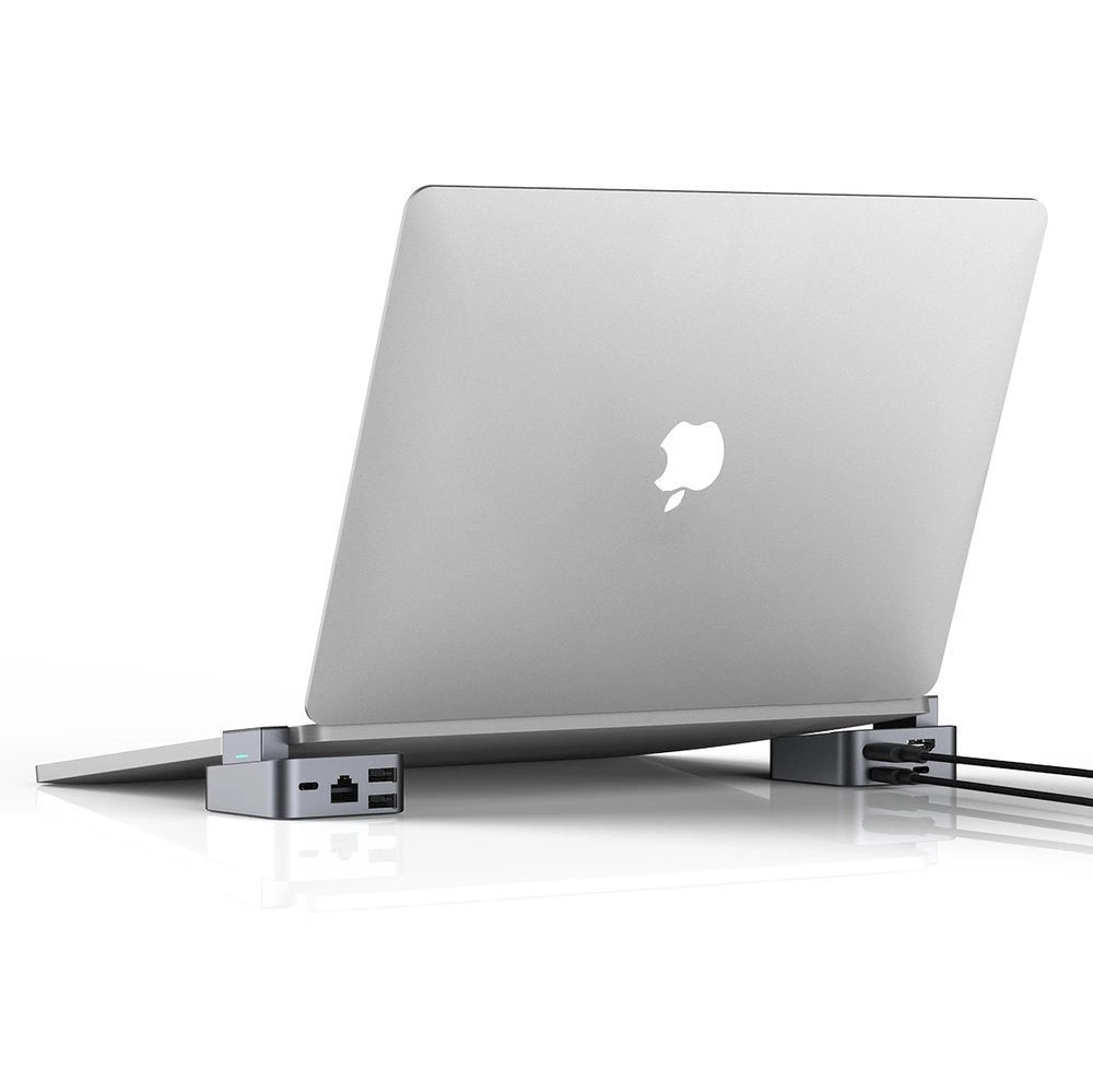 Joyroom HUB S-H121 USB-C - USB-A 3.0 / RJ45 / HDMI / USB-C / Thunderbolt cradle for MacBook Pro - gray_2