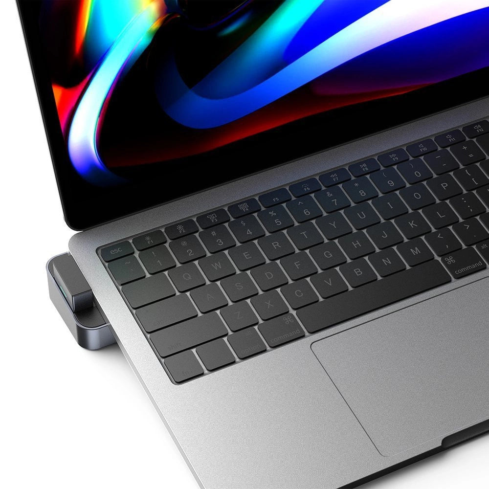 Joyroom HUB S-H121 USB-C - USB-A 3.0 / RJ45 / HDMI / USB-C / Thunderbolt cradle for MacBook Pro - gray_6