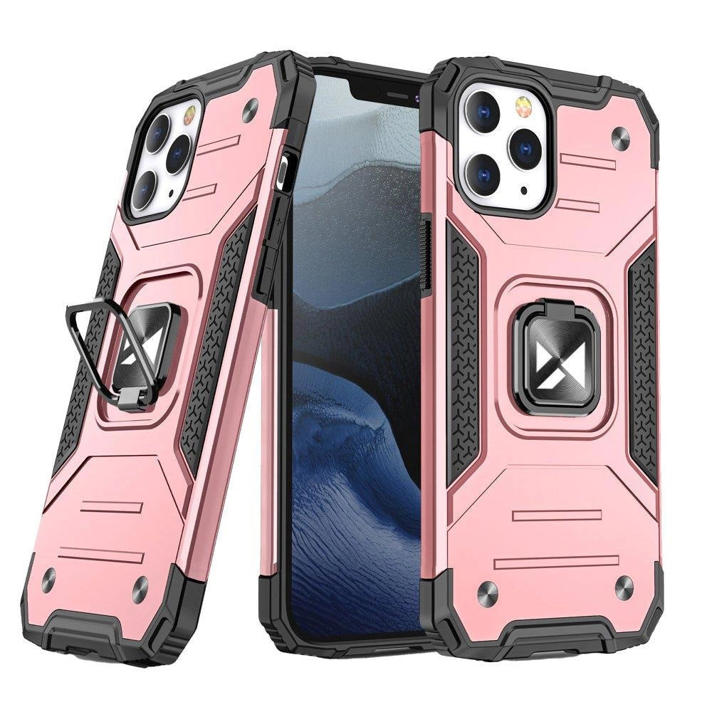 Wozinsky Ring Armor Case Kickstand Tough Rugged Cover for iPhone 13 mini rose_0