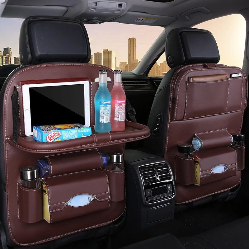 Car seat organizer seat protector seat cover shelf mini car table black_4