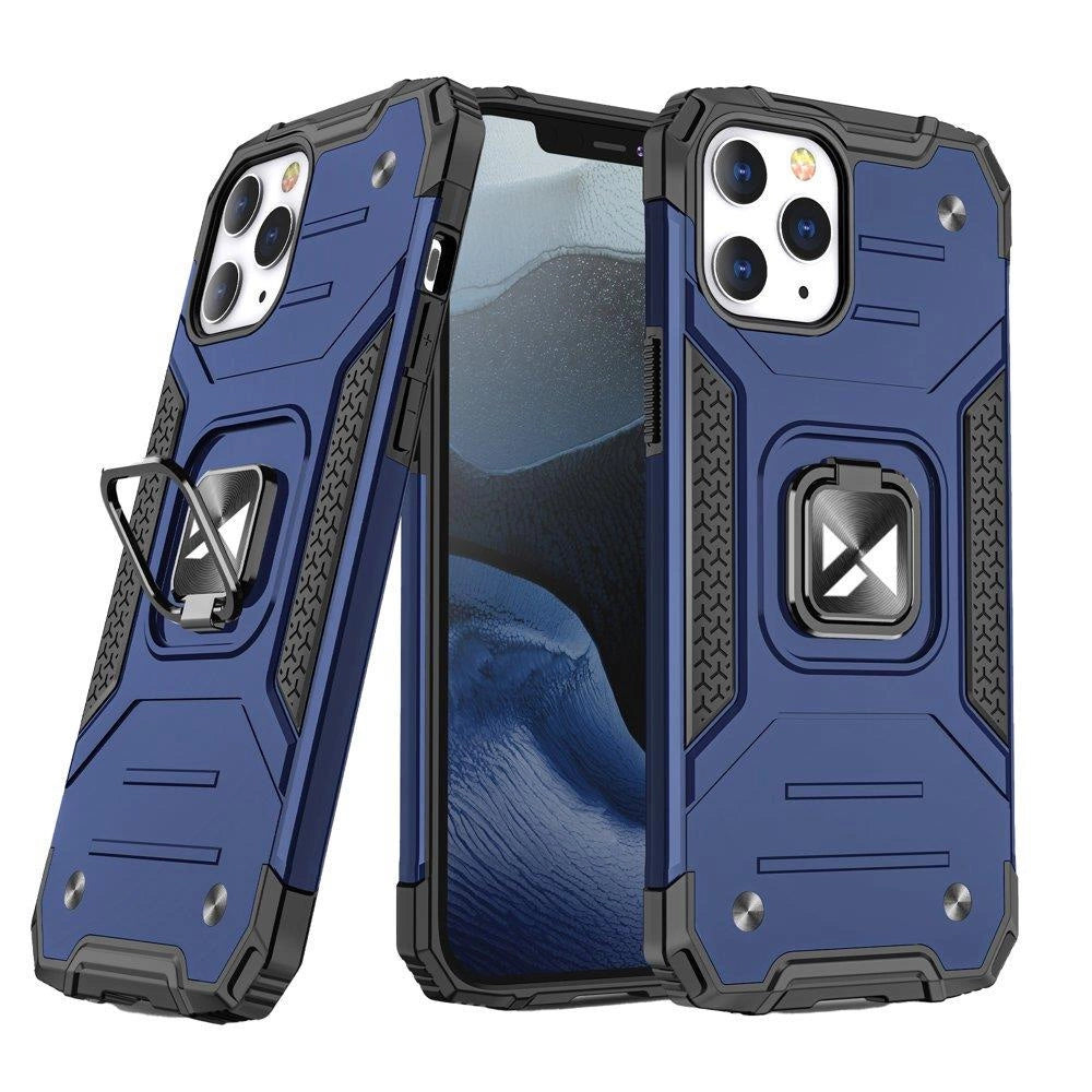 Wozinsky Ring Armor Case Kickstand Tough Rugged Cover for iPhone 13 Pro blue_0