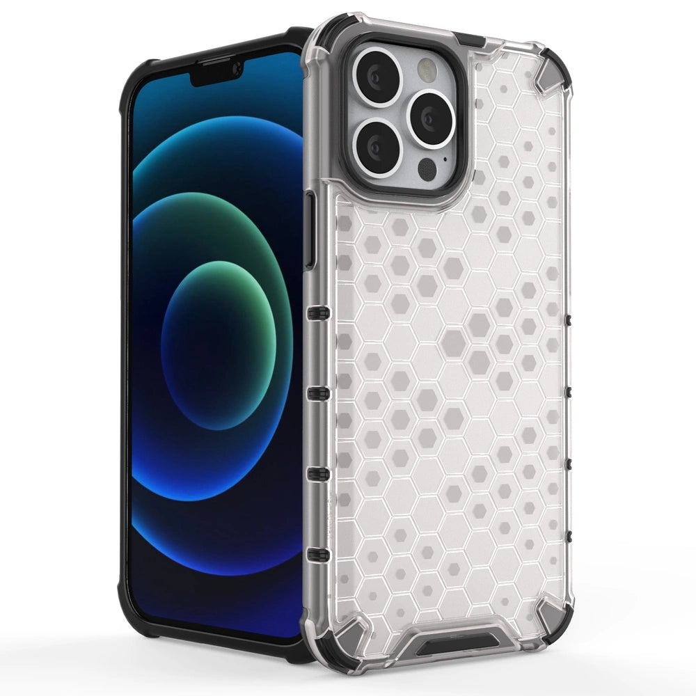 Honeycomb Case armor cover with TPU Bumper for iPhone 13 Pro Max black_2