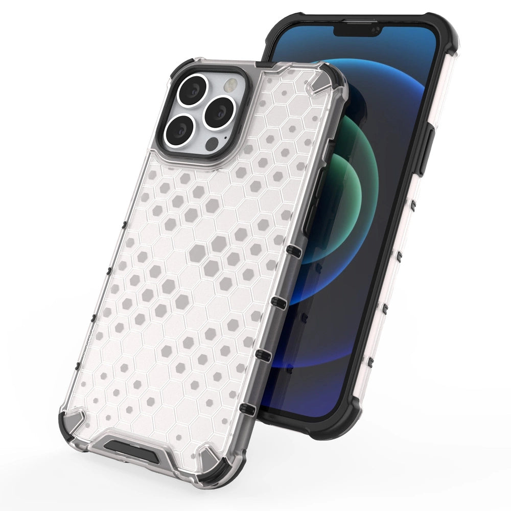Honeycomb Case armor cover with TPU Bumper for iPhone 13 Pro Max black_7