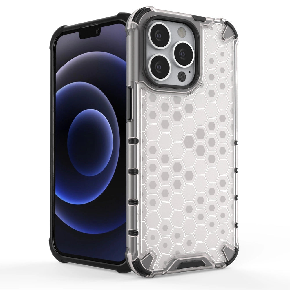 Honeycomb Case armor cover with TPU Bumper for iPhone 13 Pro green_2