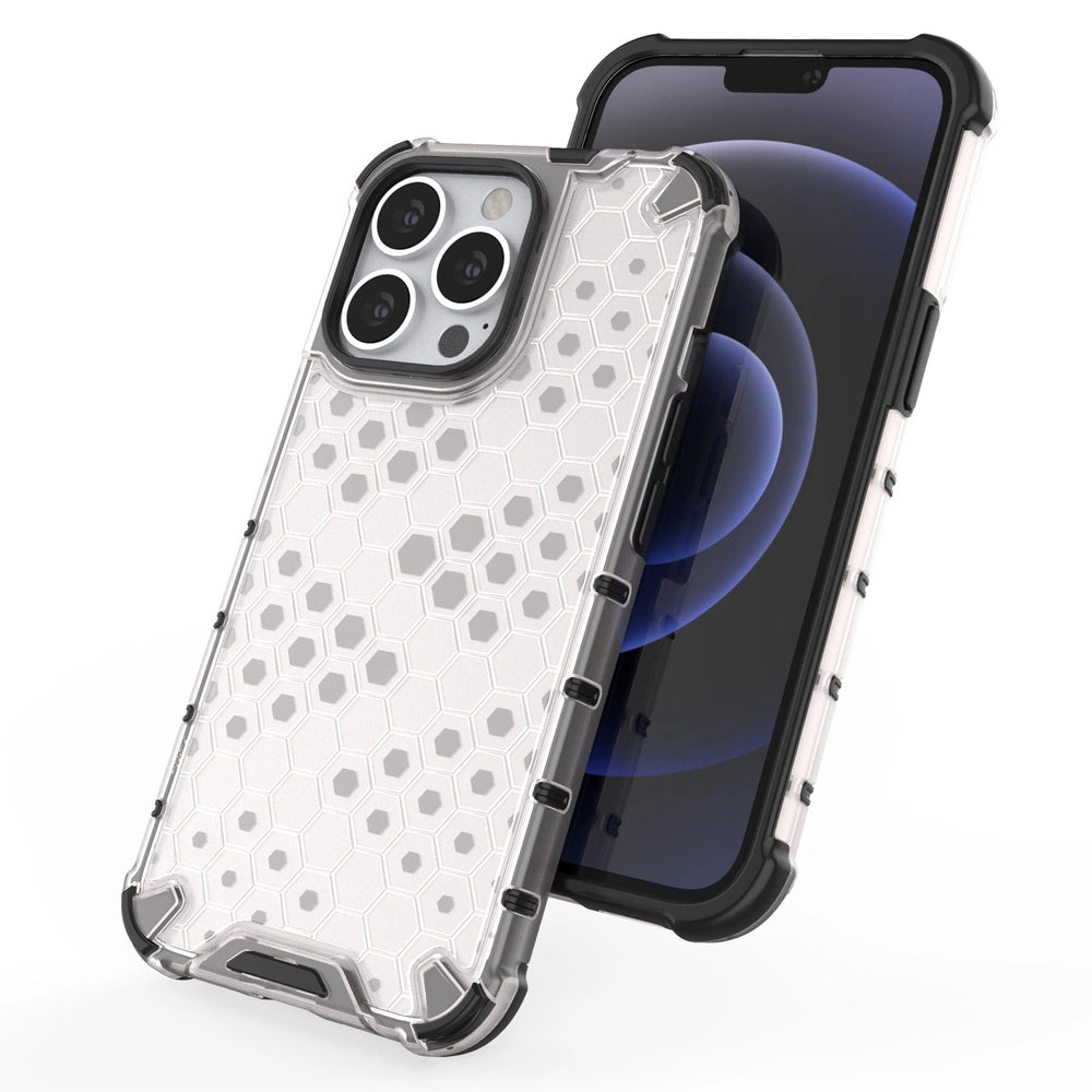 Honeycomb Case armor cover with TPU Bumper for iPhone 13 Pro green_7