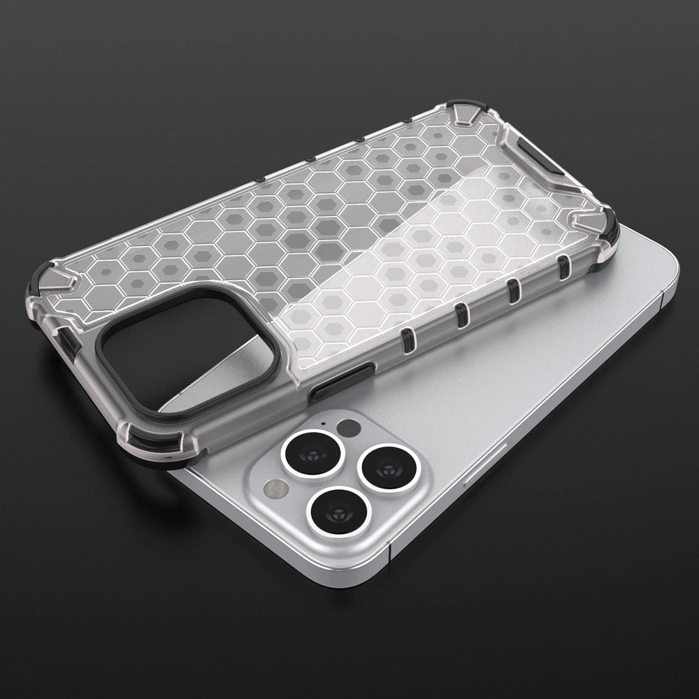 Honeycomb Case armor cover with TPU Bumper for iPhone 13 Pro green_8