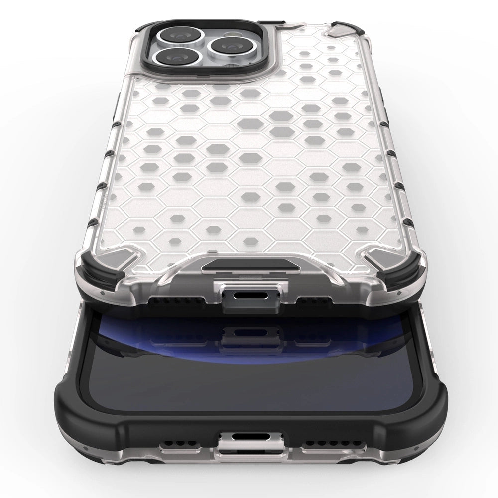 Honeycomb Case armor cover with TPU Bumper for iPhone 13 Pro green_9