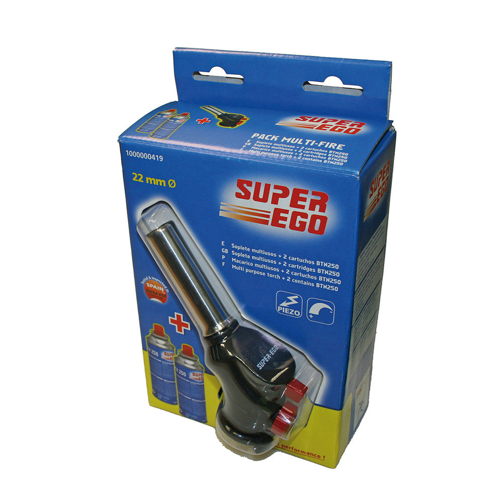 Pack maçarico multi-fire + 2 cargas ø22cm super ego_0