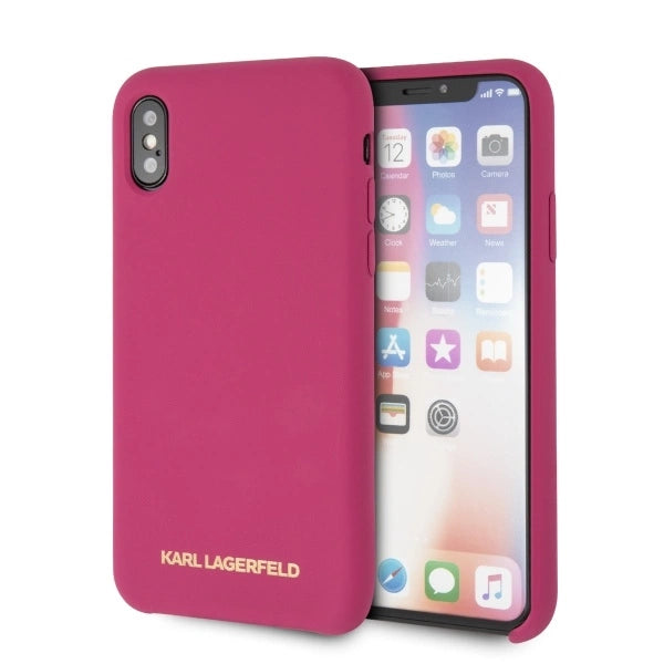Karl Lagerfeld Silicone iPhone X/Xs Hardcase - Fuchsia_0