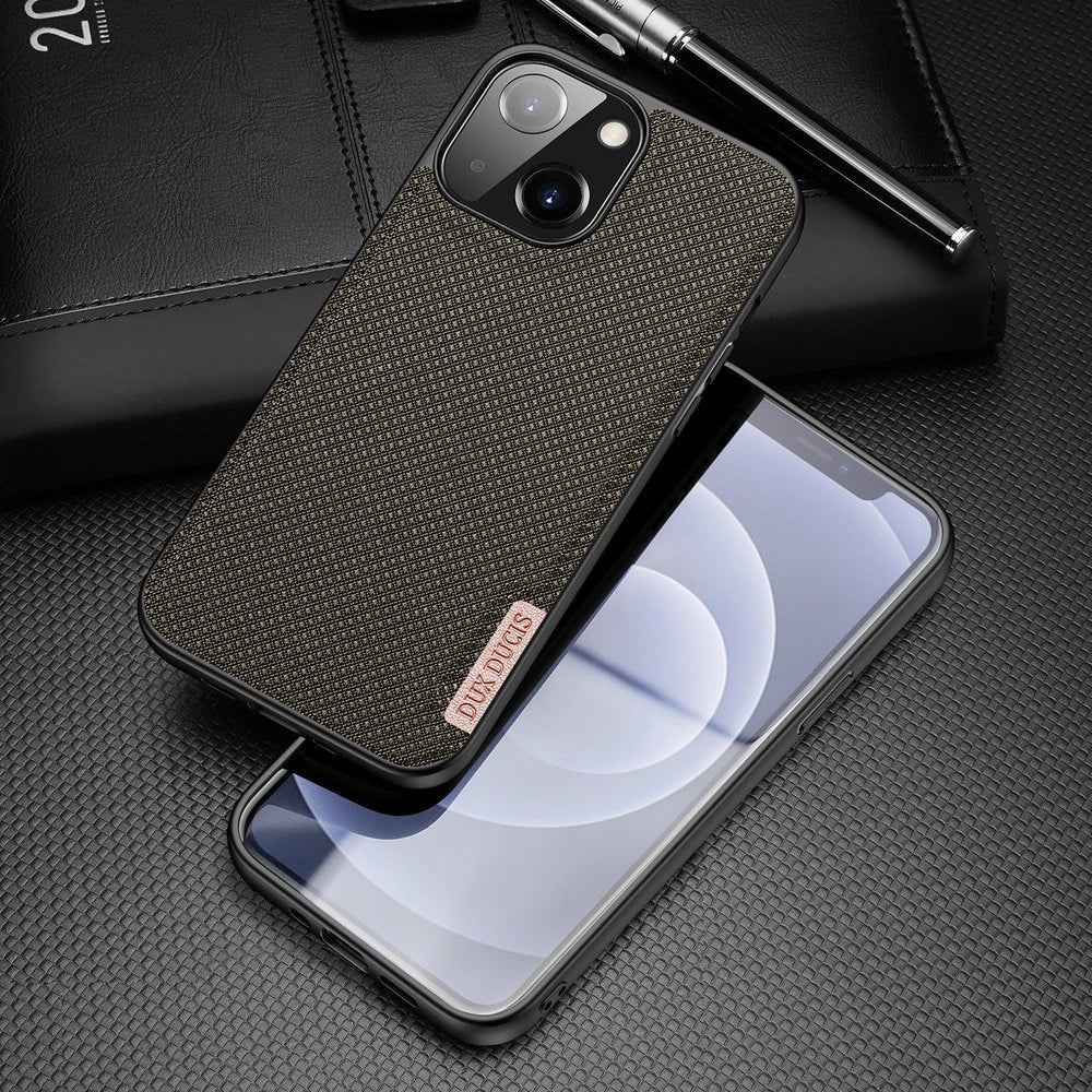 Dux Ducis Fino case covered with nylon material for iPhone 13 mini green_1