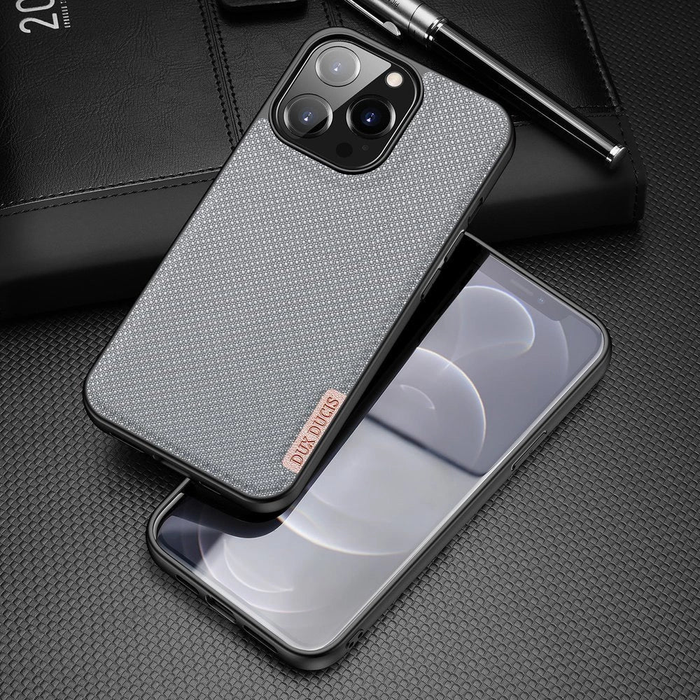 Dux Ducis Fino case covered with nylon material for iPhone 13 Pro gray_1