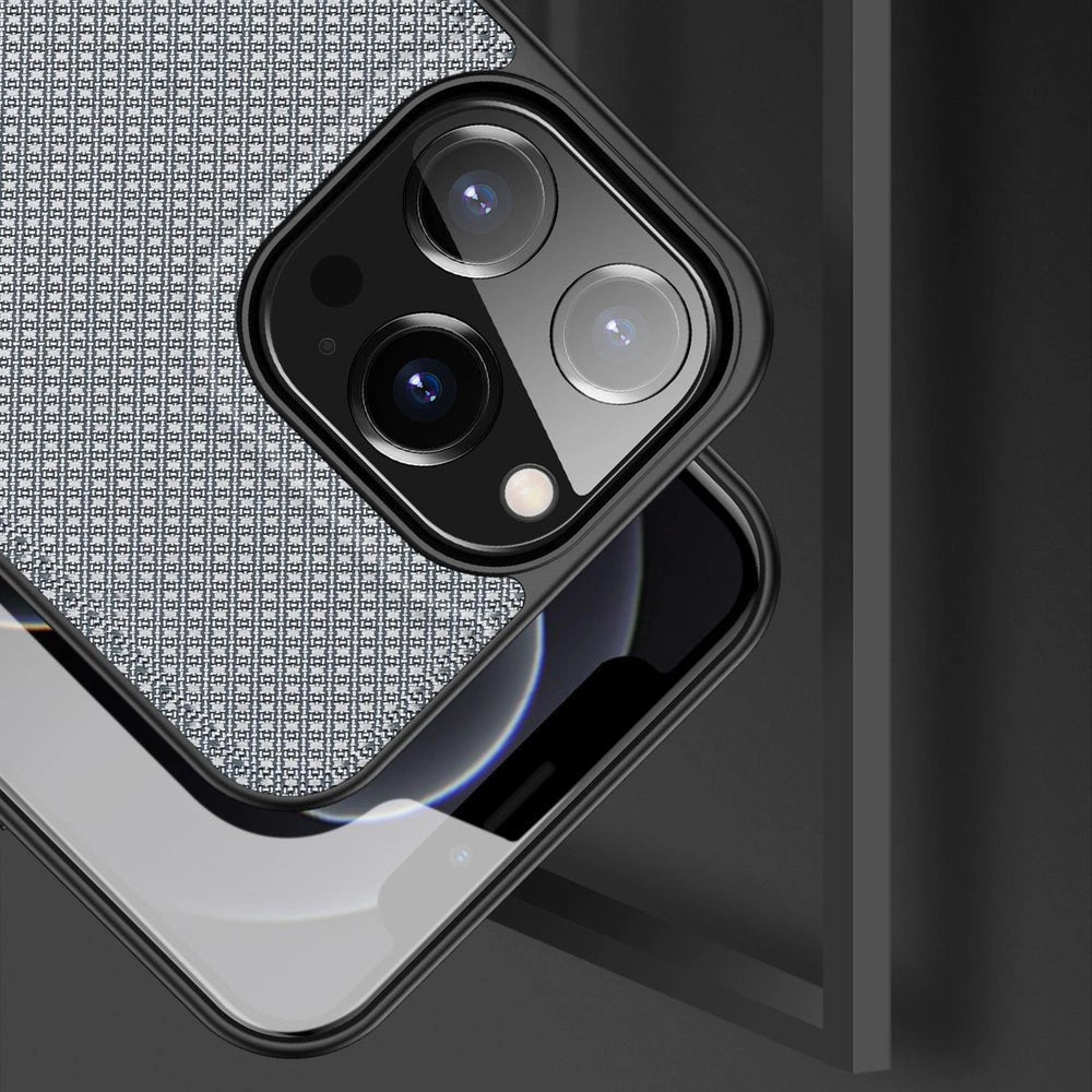 Dux Ducis Fino case covered with nylon material for iPhone 13 Pro gray_3