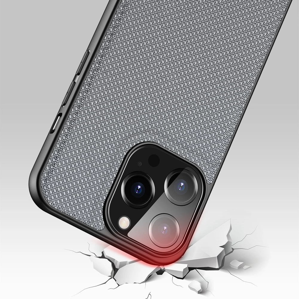 Dux Ducis Fino case covered with nylon material for iPhone 13 Pro gray_5