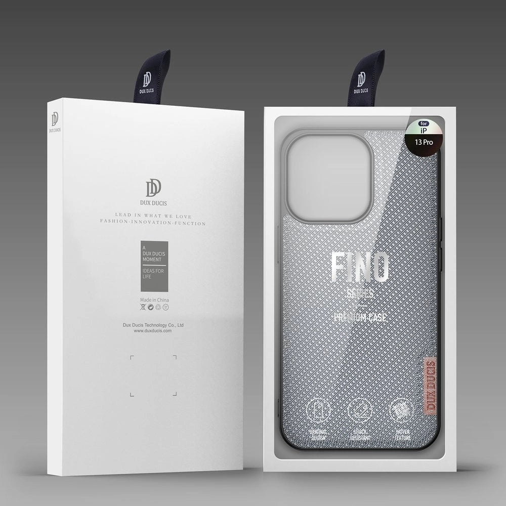 Dux Ducis Fino case covered with nylon material for iPhone 13 Pro gray_4