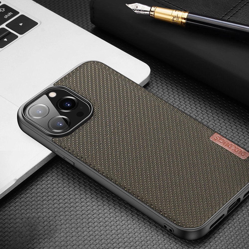 Dux Ducis Fino case covered with nylon material for iPhone 13 Pro green_11
