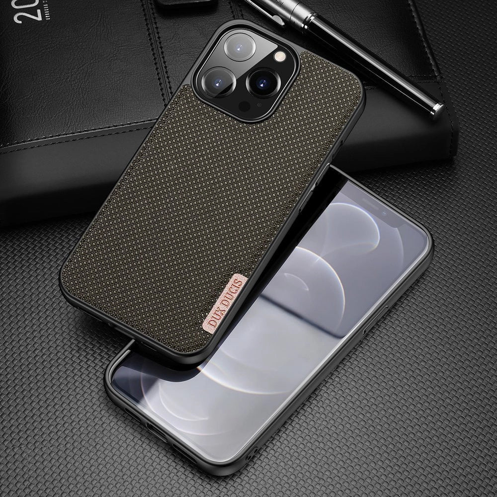 Dux Ducis Fino case covered with nylon material for iPhone 13 Pro green_1