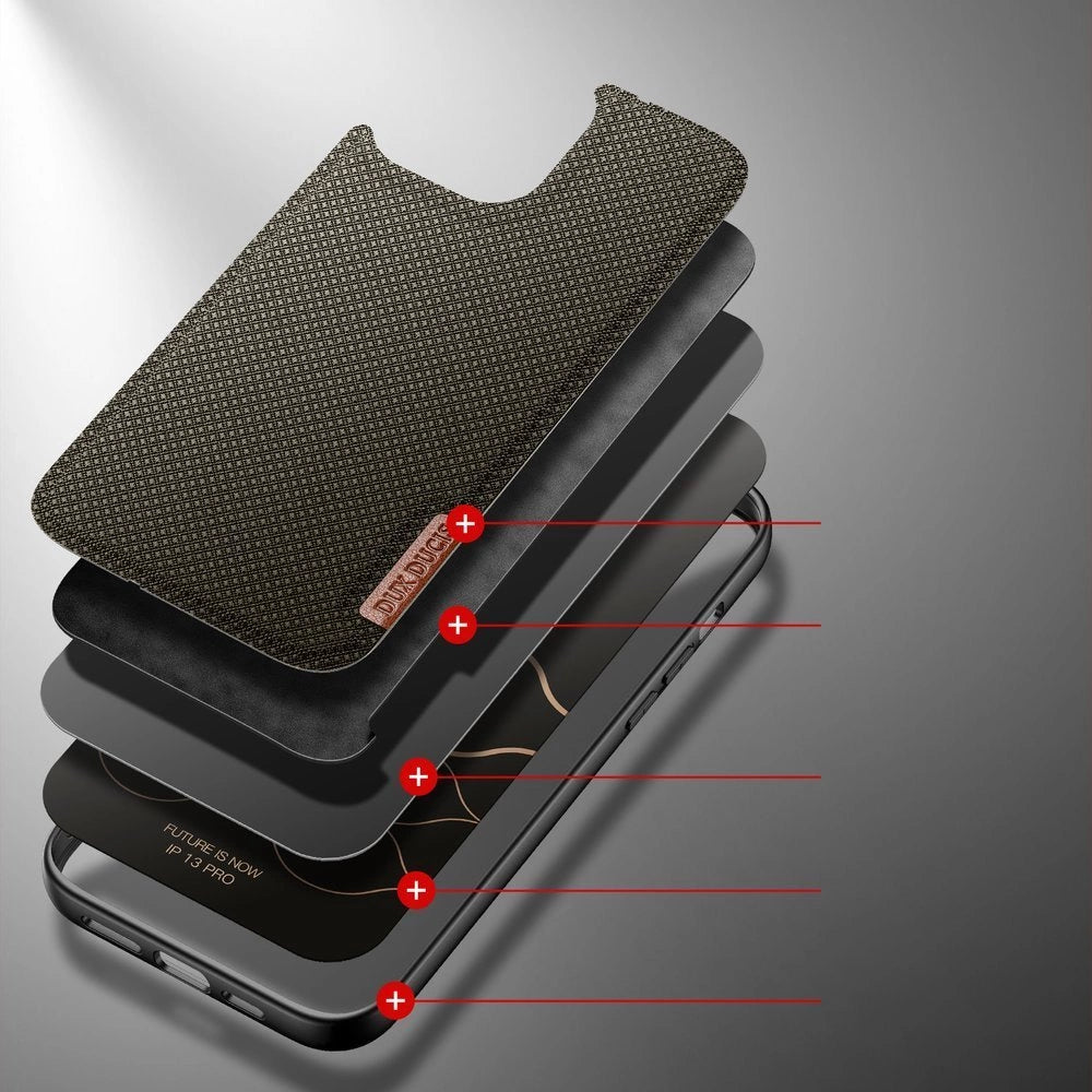 Dux Ducis Fino case covered with nylon material for iPhone 13 Pro green_2