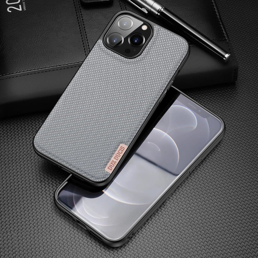 Dux Ducis Fino case covered with nylon material for iPhone 13 Pro Max gray_1