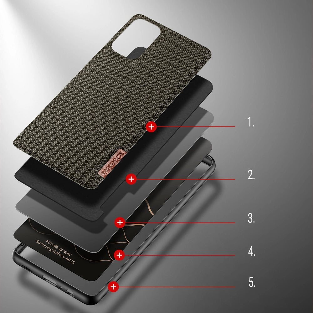 Dux Ducis Fino case covered with nylon material for Samsung Galaxy A03s green_2