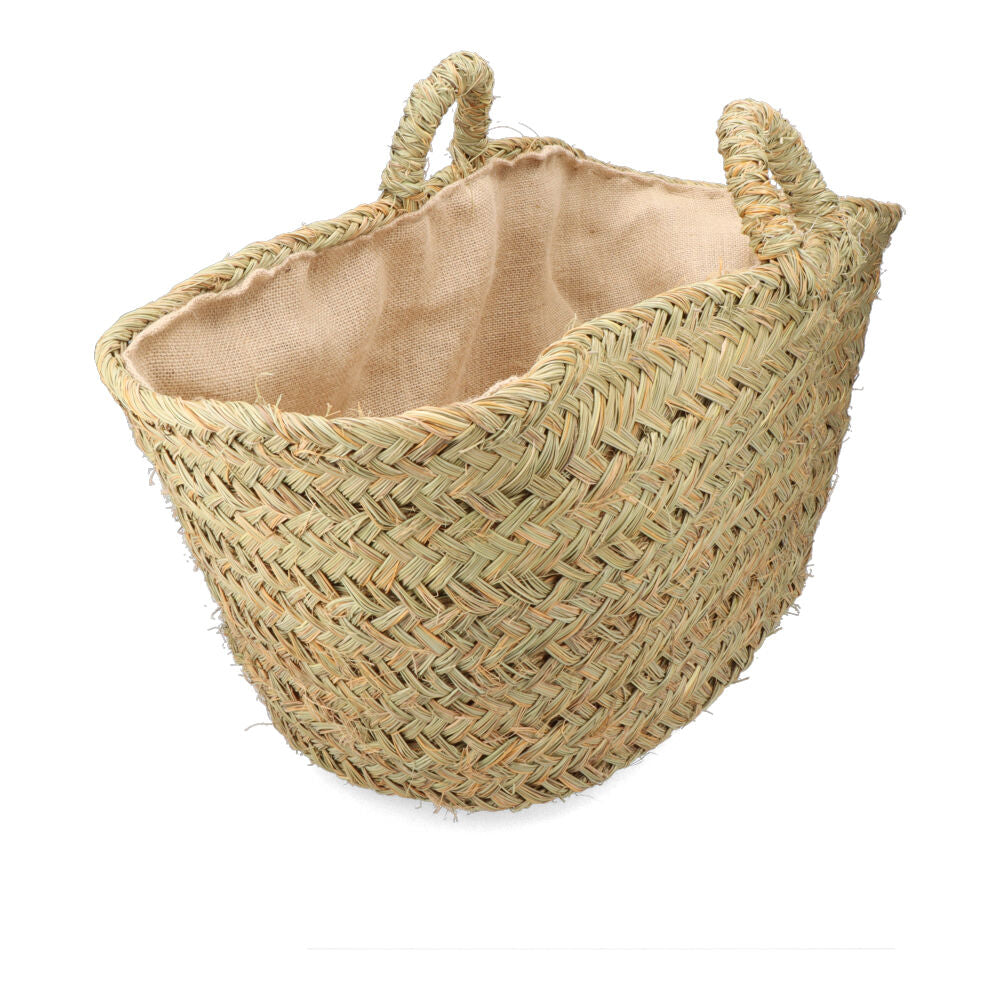 Cesto de esparto com forro para lenha 60x35x45cm oval_0