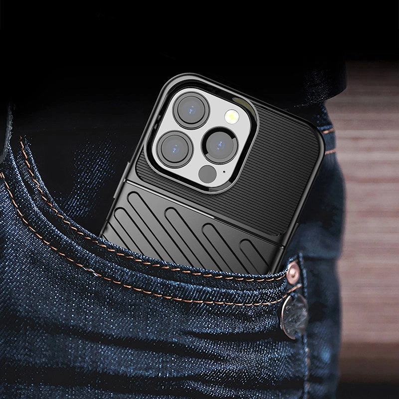 Thunder Case Flexible Tough Rugged Cover TPU Case for iPhone 13 Pro black_8
