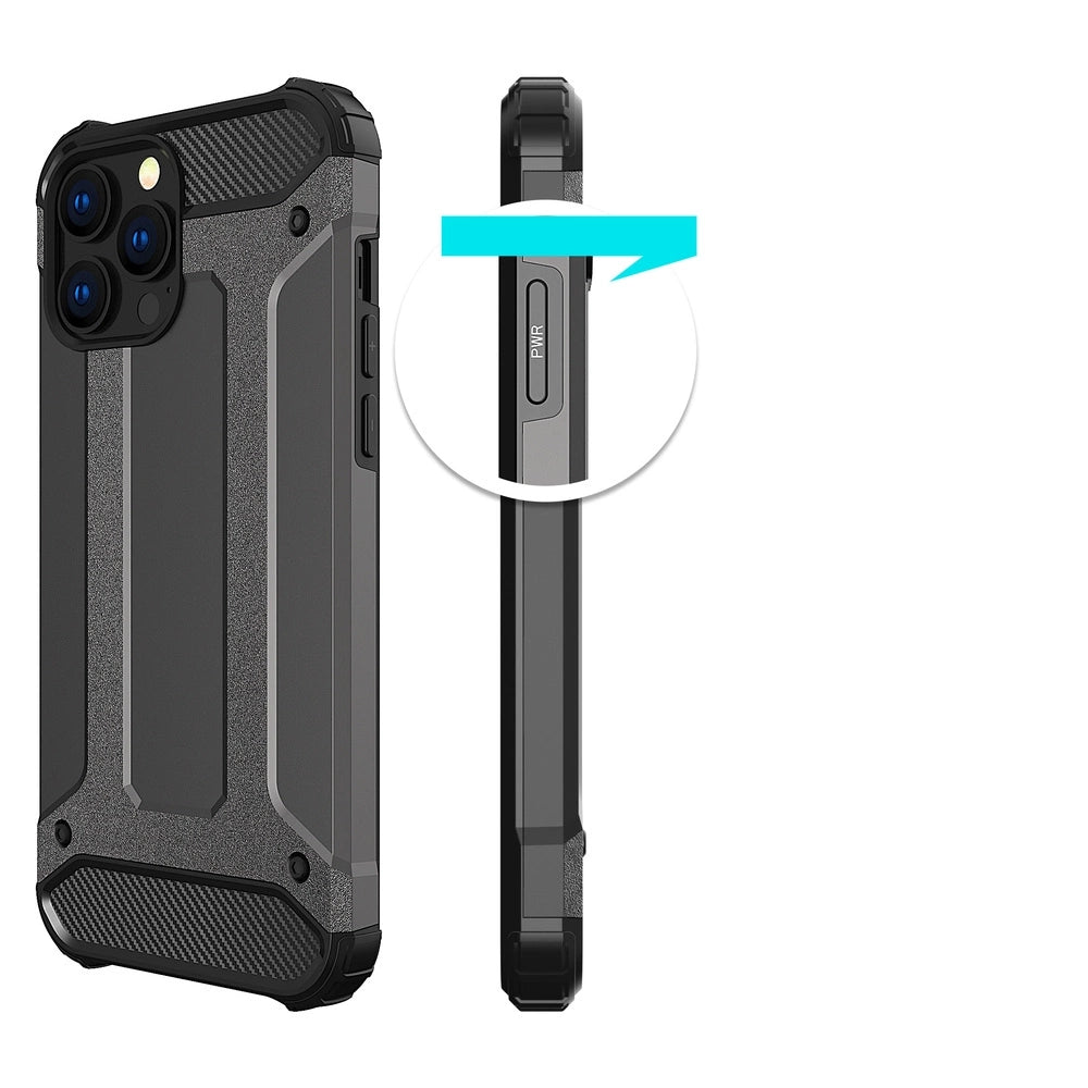 Hybrid Armor Case Tough Rugged Cover for iPhone 13 Pro blue_3