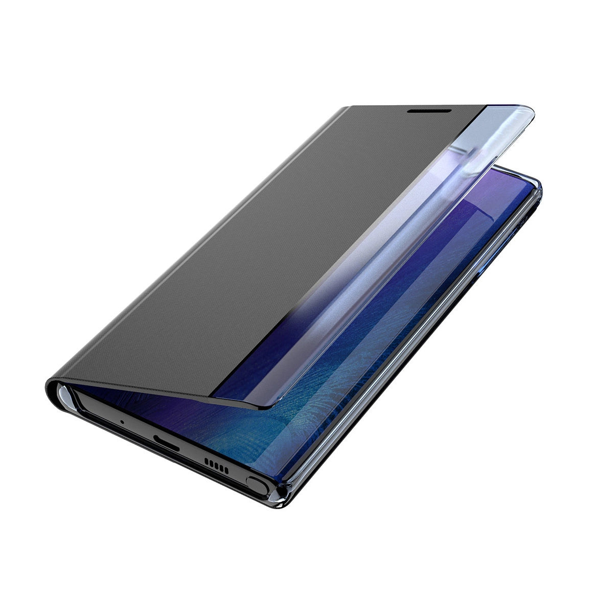 Sleep Case Bookcase Type Case with Smart Window for iPhone 13 Pro blue_4