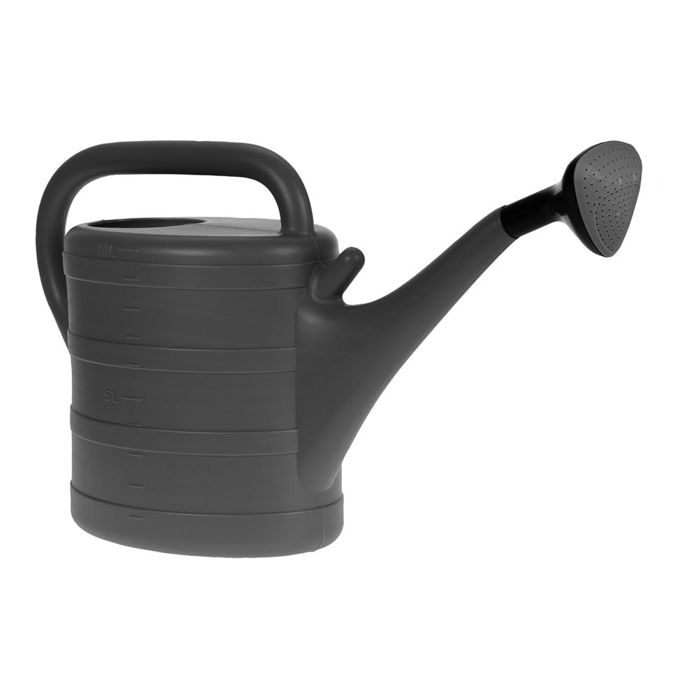 Regador de plástico com cabeça de spray 10 l cor preta_0