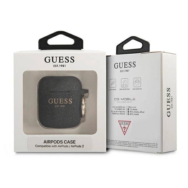 Guess GUA2SGGEK AirPods cover black/black Silicone Glitter_2