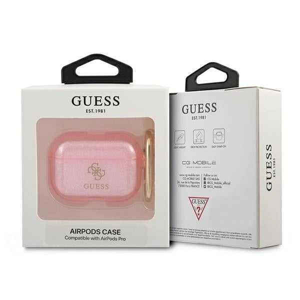 Guess GUAPUCG4GP AirPods Pro cover pink/pink Glitter Collection_2