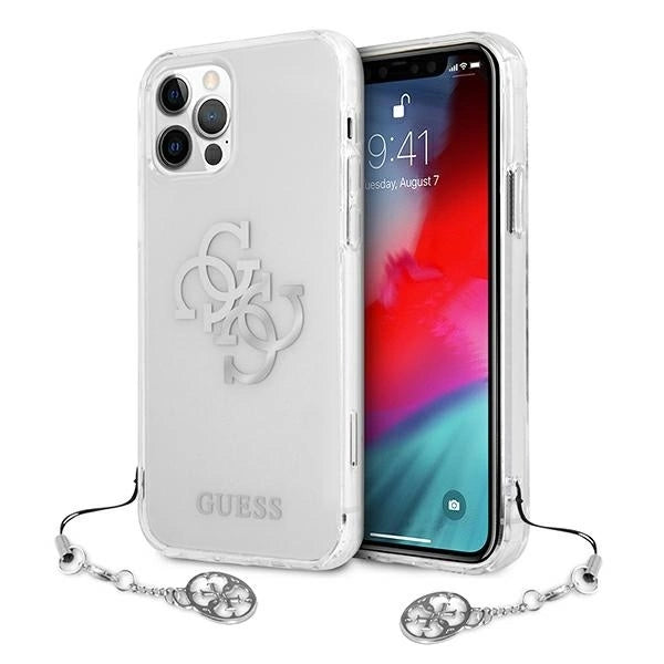 Guess GUHCP12LKS4GSI iPhone 12 Pro Max 6.7" Transparent hardcase 4G Silver Charms Collection_0