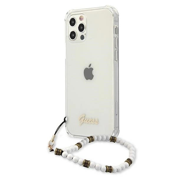 Guess GUHCP12MKPSWH iPhone 12/12 Pro 6.1" Transparent Hardcase White Pearl_1
