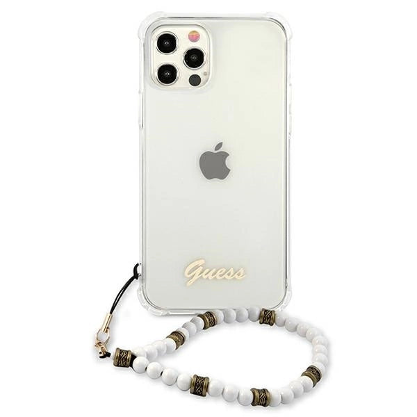 Guess GUHCP12MKPSWH iPhone 12/12 Pro 6.1" Transparent Hardcase White Pearl_2